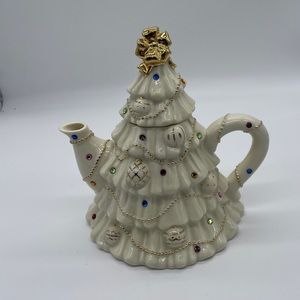 Lenox The Jeweled Christmas Tree teapot